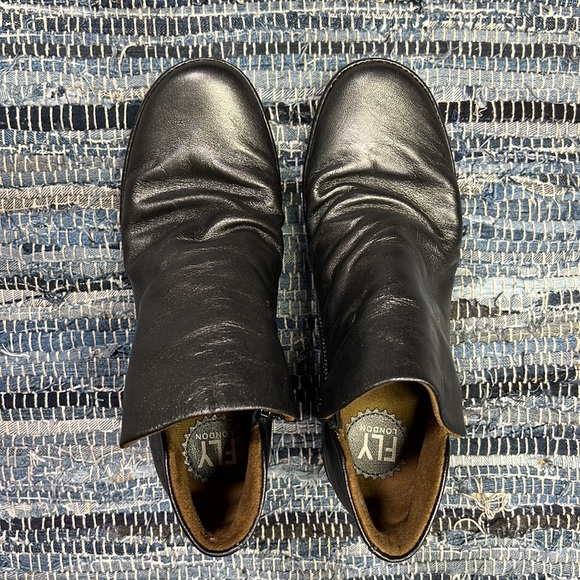 Fly London women’s Yip leather booties Red Burgundy Gray - Picture 3 of 14